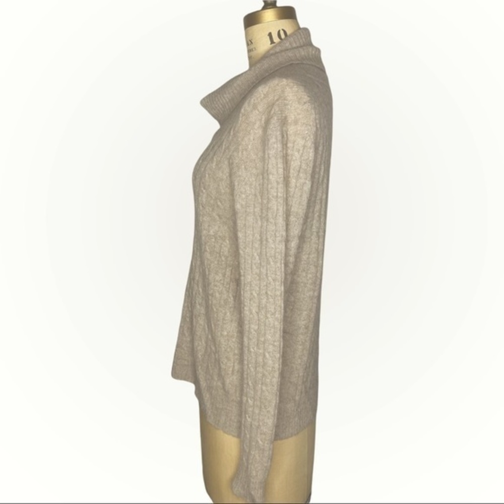 Brodie Cashmere Cable Knit Cowl Neck Sweater sz L - Picture 2 of 7
